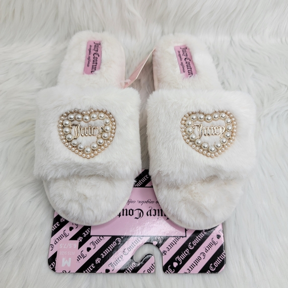Juicy Couture Faux Fur Slides Slippers. - Picture 3 of 5